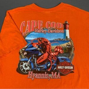 Harley Davidson Cape Cod Hyannis, MA 2015 H-D T-Shirt Size XL Men’s Orange